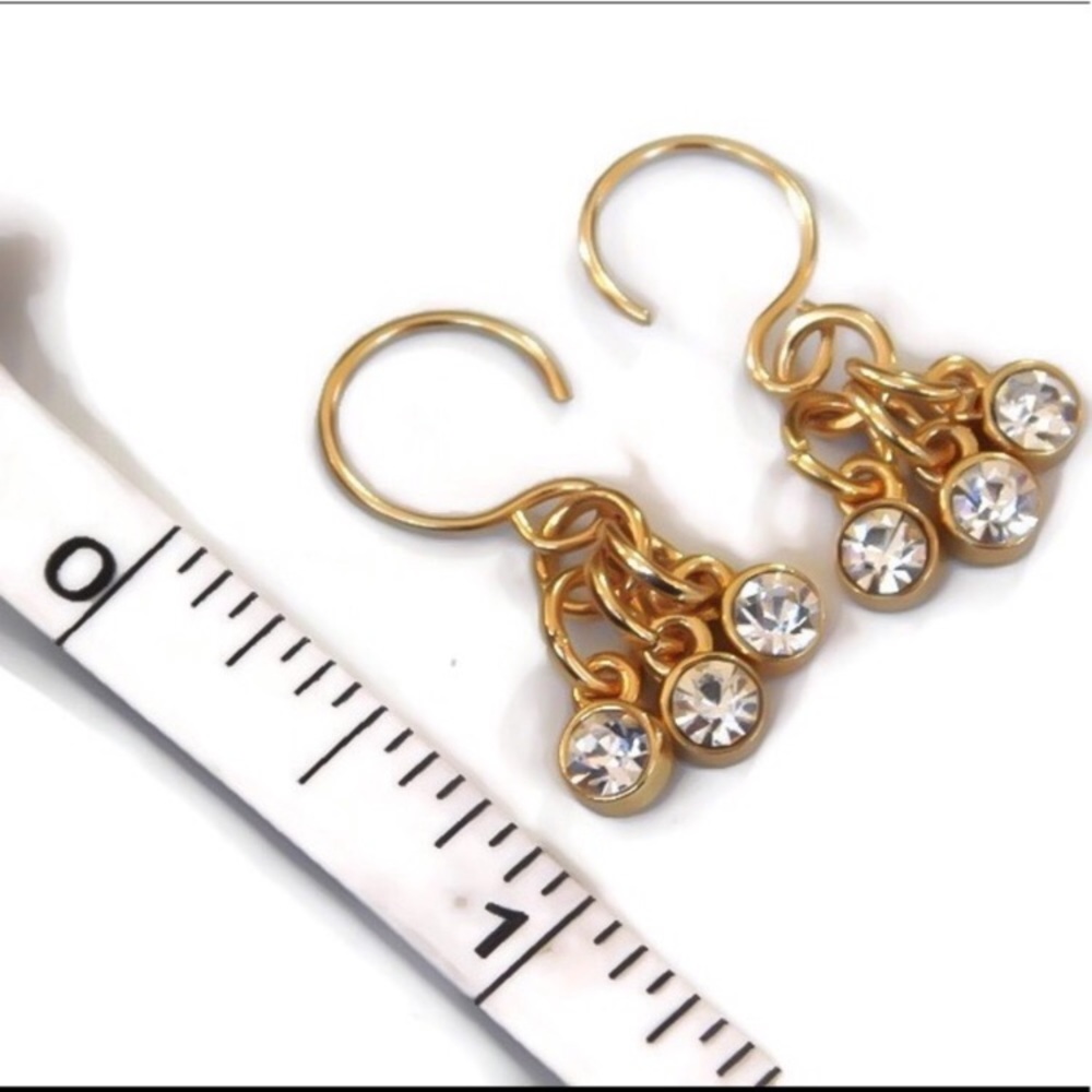New! Swarovski Crystal Drop Gold Filled Earrings - Picture 10 of 10